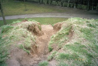 Detail of erosion scar on SE side of mound