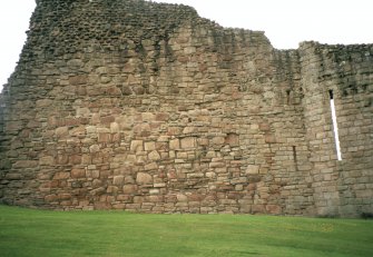 View of external face of castle wall











