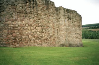 View of external face of castle wall close at the SW corner












