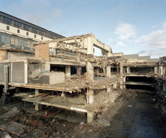 View of demolished lower level from West-South-West.