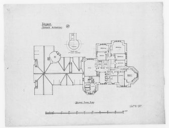 Second floor plan showing alterations for Vogrie House.