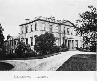 Glasgow, Killermont House.
General view.
Insc: 'Transferred From The Library of R.I.B.A'.