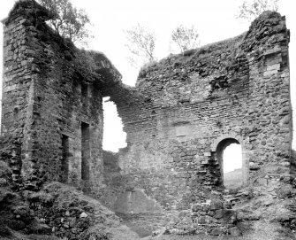 Glengarnock Castle. View of interior from NE.