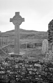 General view of reverse of McMillan's Cross and surroundings from Kilmory Chapel.