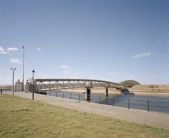 General view of bridge from SE, with 'The Big Idea' visible in the background