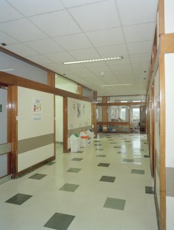 Fifth floor, view of linking corridor, Bellshill Maternity Hospital.