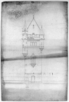 Photographic copy of proposed elevation.
Competition drawing.