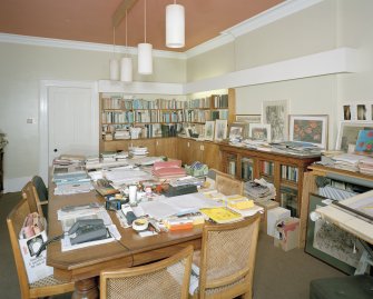 Interior. 
Ground floor, office, general view from E.