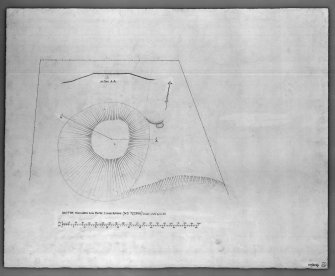 Photographic copy of plan and section of motte, Mote Hill.