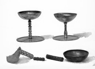 Two goblets (Nos. 13 - 14) and portions of others (Nos. 15 - 18)