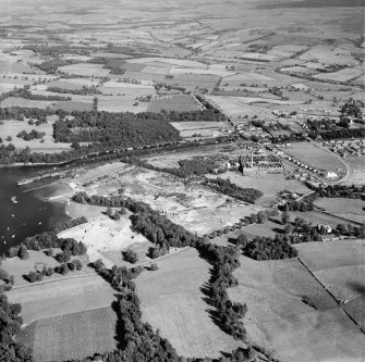 Balloch, general view, showing Balloch Pier and Balloch Bridge,   Balloch, Bonhill, Dunbartonshire, Scotland, 1949. Oblique aerial photograph taken facing east.