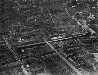 General view, showing Fountain Brewery, Dundee Street and Gardner's Crescent, Edinburgh, Midlothian, Scotland, 1929.  Oblique aerial photograph taken facing north.  This image has been produced from a marked print.