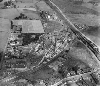 Glenboig Union Fireclay Co. Star Fireclay Works, Old Monkland, Lanarkshire, Scotland, 1930. Oblique aerial photograph  taken facing north east.