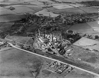 Glenboig Union Fireclay Co. Star Fireclay Works and Union Fireclay Works,  Old Monkland, Lanarkshire, Scotland, 1930. Oblique aerial photograph  taken facing west. This image has been produced from a marked negative.