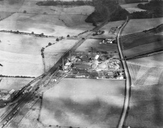 Glenboig Union Fireclay Co. Cumbernauld Fireclay Works, Cumbernauld, Dunbartonshire, Scotland, 1930.  Oblique aerial photograph taken facing north-west.
