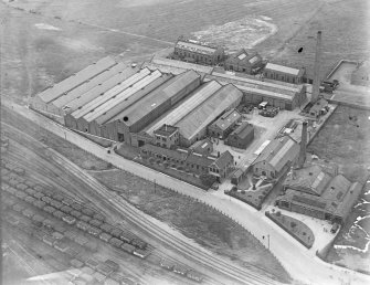 Anderson Boyes and Co. Ltd. Works, Craigneuk Street, Motherwell, Lanarkshire, Scotland, 1931. Oblique aerial photograph taken facing east.