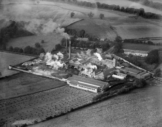 Gestetner Ltd per J&A Weir Ltd, Kilbagie Mill, Broomknowe, Clackmannan, Scotland, 1933. Oblique aerial photograph, taken facing north.