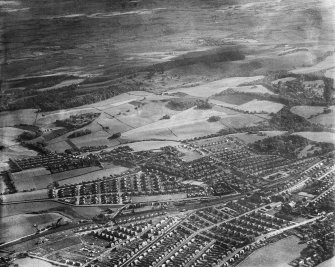 General view, Burnside, Rutherglen, Lanarkshire, Scotland, 1937. Oblique aerial photograph, taken facing south-west.