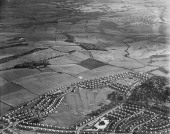 General view, Castlemilk, Carmunnock, Lanarkshire, Scotland, 1937. Oblique aerial photograph, taken facing south-west.
