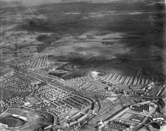 General view, Hampden Park, Cathcart, Lanarkshire, Scotland, 1937. Oblique aerial photograph, taken facing south.