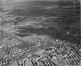 General view, Carmunnock, Cathcart, Lanarkshire, Scotland, 1937. Oblique aerial photograph, taken facing south.