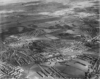 General view, Merrylee, Eastwood, Lanarkshire, Scotland, 1937. Oblique aerial photograph, taken facing south. 