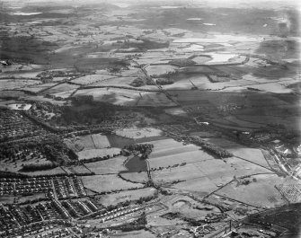 General view, Thornliebank, Eastwood, Lanarkshire, Scotland, 1937. Oblique aerial photograph, taken facing south-west. 