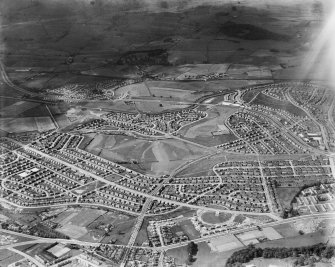 General view, Knightswood, New Kilpatrick, Dunbartonshire, Scotland, 1937. Oblique aerial photograph, taken facing north.