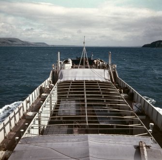 View of landing craft en route to St Kilda, probably in the Firth of Clyde.