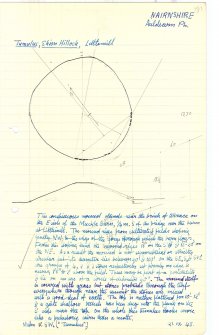 Sketch plan of Shian Hillock (extract from manuscript)