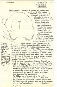 Sketch plan (extract from manuscript)