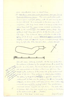 Extract from manuscript (MS 36) showing a sketch plan of the souterrain at Kildrummy. Scanned image.