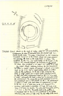 Sketch plan of Tirefour broch. Scanned image from MS 36.