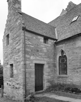 Stobhall. Chapel entrance from SE.