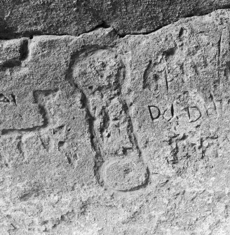 View of carvings in Jonathan's Cave, East Wemyss.