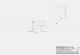 Plan of gun emplacement at 1:100 and detail of gun mounting/holdfast at 1:10