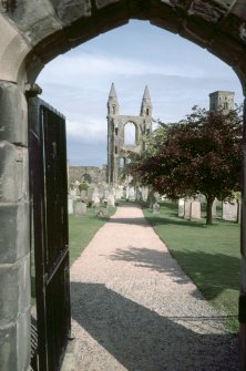 General view of graveyard and ruins, St Andrew's Cathedral.