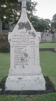 View of  memorial to crew of barque 'Merlin' wrecked at St Andrew's March 1881, St Andrew's Cathedral graveyard.