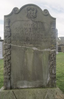 View of headstone to David Anderson d. 1827, his daughter Catherine and wife Janet Berwick, St Andrew's Cathedral graveyard.