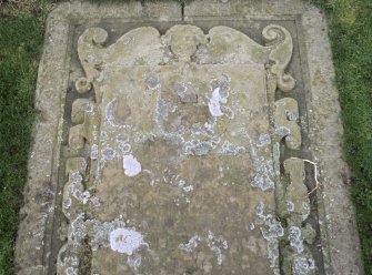 Detail of graveslab, possibly to Russell, St Andrew's Cathedral graveyard.