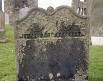 Detail of headstone 1780's, St Andrew's Cathedral graveyard.