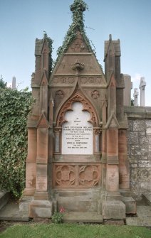 View of monument to David Stevenson Ireland d.1890 and wife Amelia Bonthrone d.1891, St Andrew's Cathedral  Eastern cemetery.