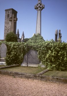 General view across St Andrew's Cathedral Eastern cemetery with memorial crosses.
