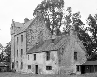 Kinnairdy Castle. General view from East.