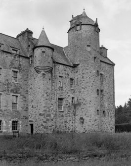 Grandtully Castle. Old part from SSW.