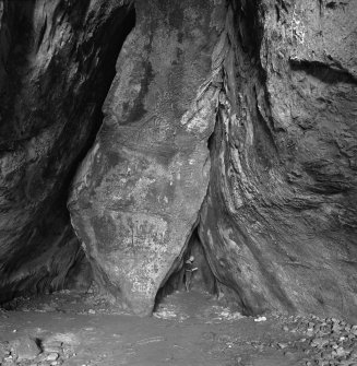 View of rear of King's Cave, Arran.