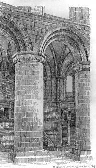 Photographic copy of drawing showing nave.