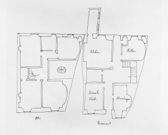 Photographic copy of sketch plans of attic and basement of 3 Moray Place, showing uses of rooms as decribed in W.M. Trotter's furniture estimate (1826)