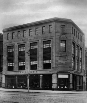 General view of 'Cleghorn's'; the photograph was taken not long after the construction of the shop in 1924-25 to designs by Lochead.