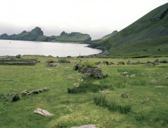 St Kilda, Village Bay. Cleit 70 and souterrain from north.